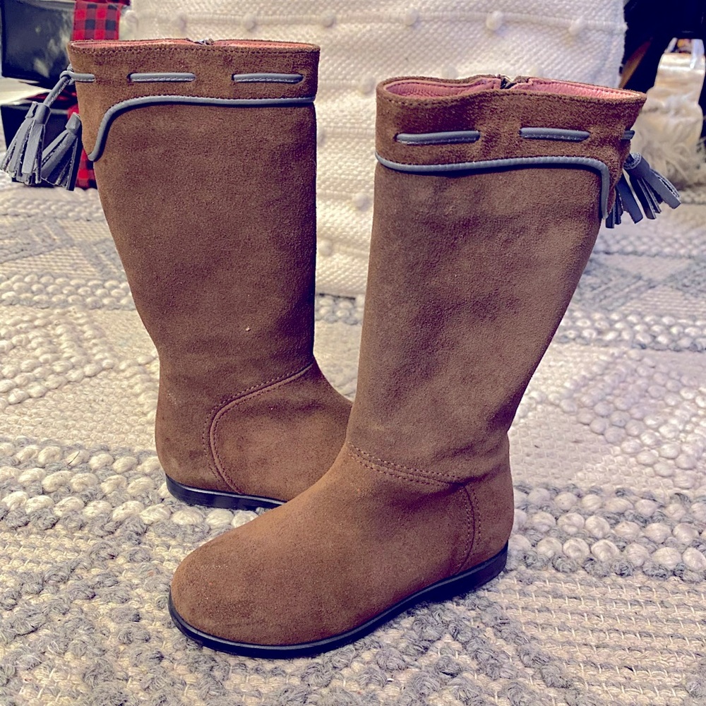 Jacadi brown suede knee high boots